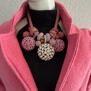 Very Rare Runway piece by Atelier Swarovski Pink and Silver Crystal Necklace